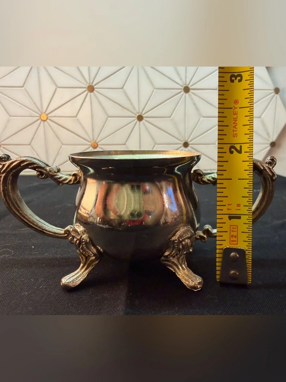 Vintage International Silver Co Silverplate Creamer Open Sugar Bowl Set Ornate